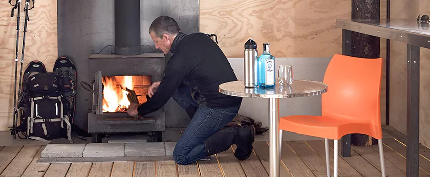 Open Hearth Wood Fireplace Installation in Uptown, BC